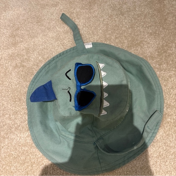 Flapjack Kids Green Gray Reversible Kids Bucket Sun Hat Cap Dinosaur Theme Beach - Picture 6 of 16